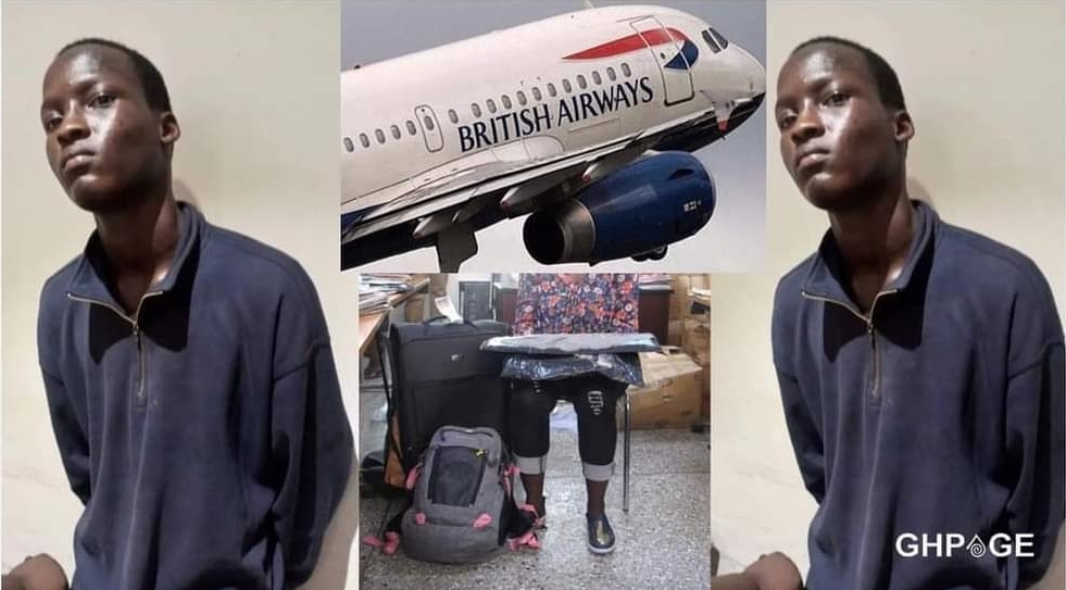 Young man arrested trying to sneak into a plane bound for London from Kotoka